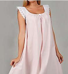Amanda Rich Short Sleeve with Lace Trim Cotton Gown 106-80