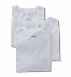 Boss Hugo Boss Essential 100% Cotton V-Neck T-Shirts - 3 Pack 0325386
