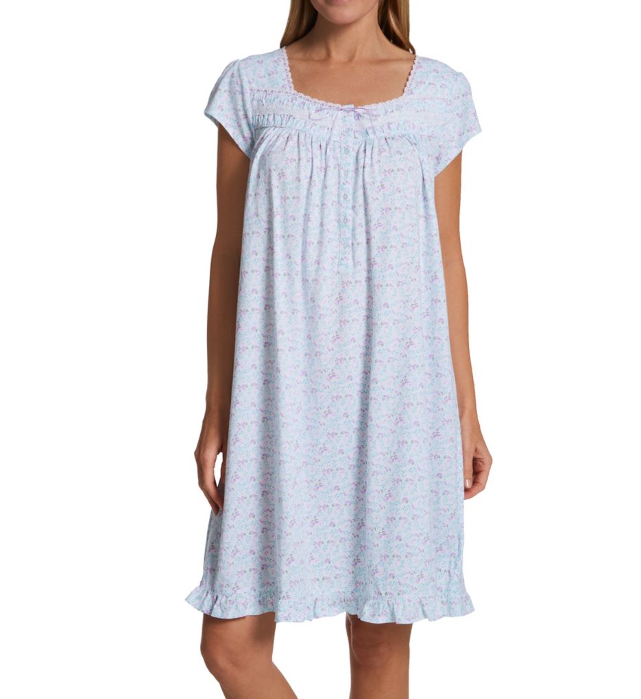 Eileen West 100% Cotton Jersey Knit Cap Sleeve Short Gown 5025090