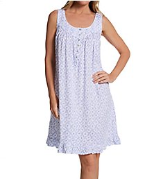 Eileen West 100% Cotton Jersey Knit Sleeveless Short Gown 5026608