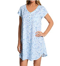 Eileen West 100% Cotton Jersey Knit Short Sleeve Nightgown 5326606