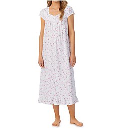 Eileen West 100% Cotton Jersey Knit Cap Sleeve Long Nightgown 5426618