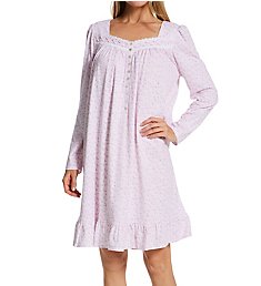 Eileen West 100% Cotton Jersey Long Sleeve Short Nightgown 5525053