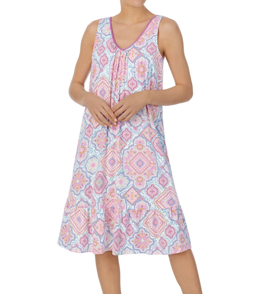 Ellen Tracy Medallion Sleeveless Midi Gown w/ Soft Bra 8225612