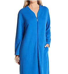 Miss Elaine Quilt-in-Knit Long Zip Robe 867901