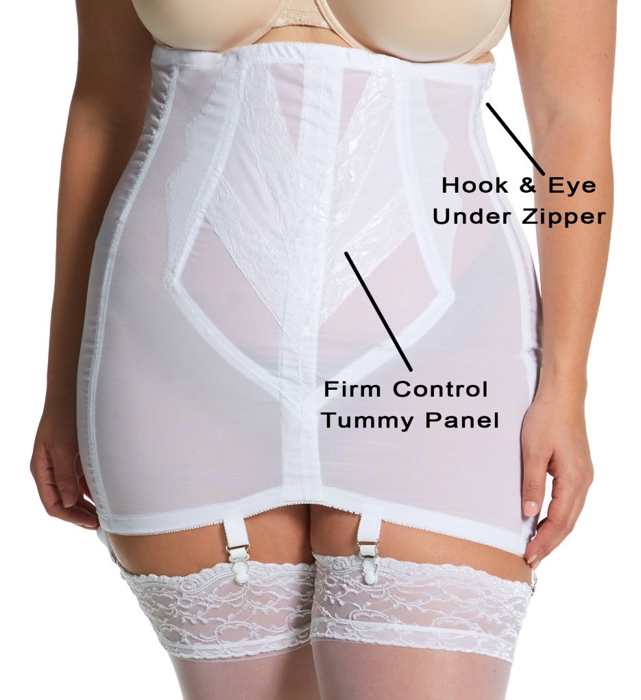 Women's Plus Size White Stretch Lace Garter Belt